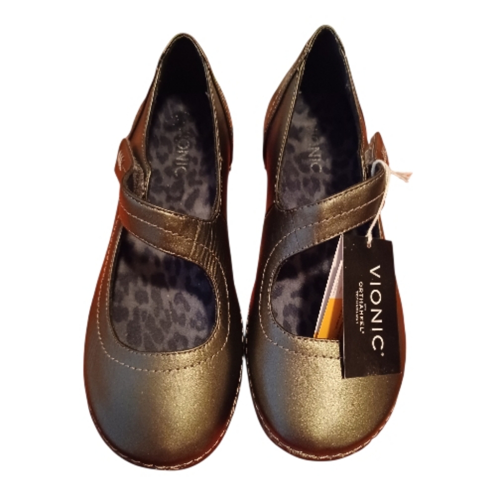 Vionic Pewter Mary Janes
